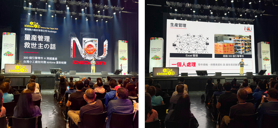 駑迪動力設計 Nudesign 於 kintone hive 分享製造業數位轉型案例。
